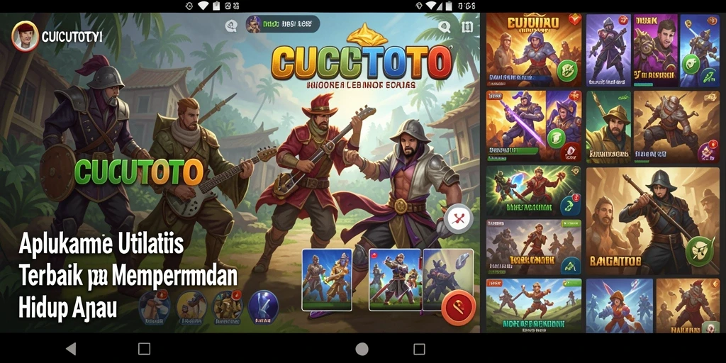 Tampilan utama CUCUTOTO yang menonjolkan berbagai fitur utilitas.