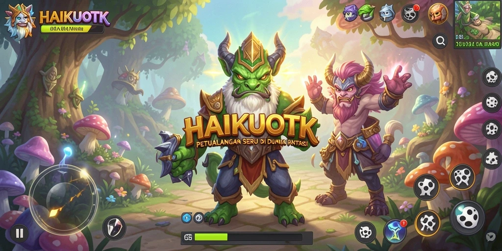 Tampilan gameplay seru dalam HAIKUOTK dengan aksi RPG yang mendebarkan.