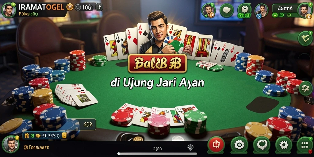 Screenshot gameplay IRAMATOGEL dengan suasana permainan Poker yang mendebarkan.