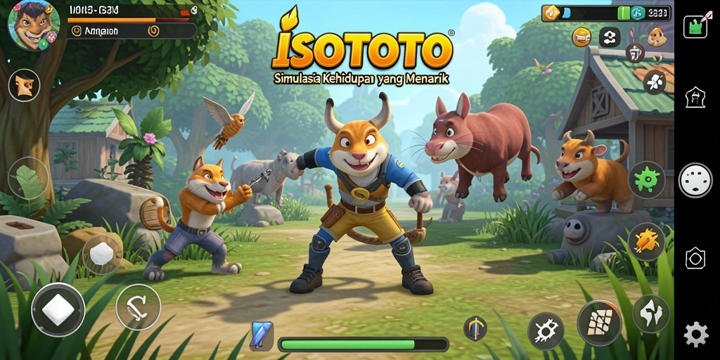 Gameplay menarik dari ISOTOTO menunjukkan interaksi antar karakter dan aktivitas sehari-hari.