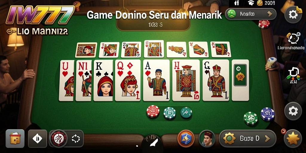 Screenshot gameplay IW777 menampilkan aksi domino yang mendebarkan.