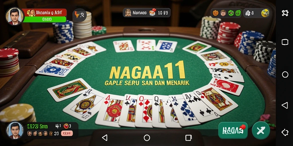 Tampilan gameplay NAGA11 dengan mode permainan Gaple yang seru.