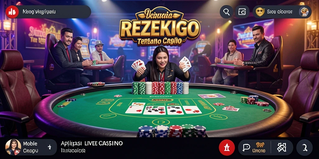 Gameplay seru di REZEKIGO dengan suasana Live Casino.