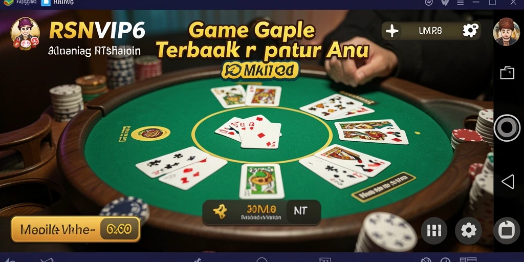 Screenshot gameplay Gaple RSNVIP6 yang menarik dan seru.